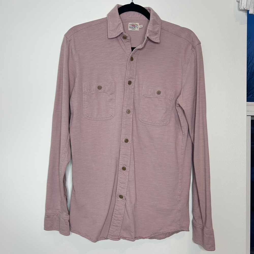 Faherty Men’s Organic Cotton Button Down Shirt Size Small Pink